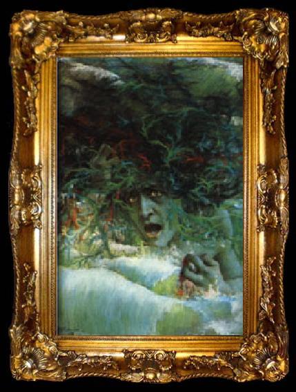 framed  Lucien Levy-Dhurmer Medusa(Furiou Wave), ta009-2